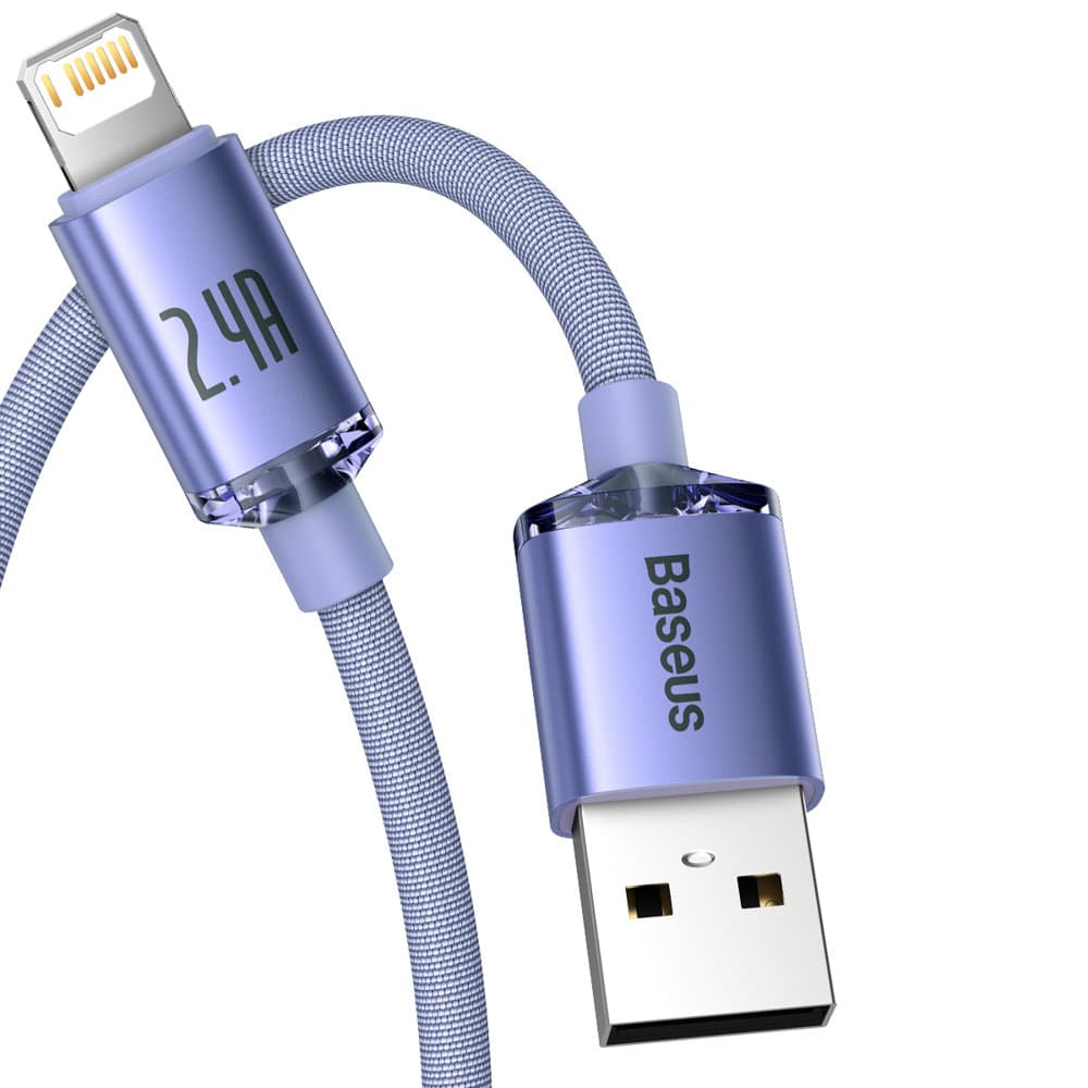 Baseus Crystal Shine Series cable USB cable for fast charging and data transfer USB Type A - Lightning 2.4A 2m purple (CAJY000105) - Image 10