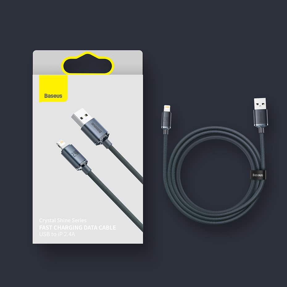 Baseus Crystal Shine Series cable USB cable for fast charging and data transfer USB Type A - Lightning 2.4A 2m purple (CAJY000105) - Image 18