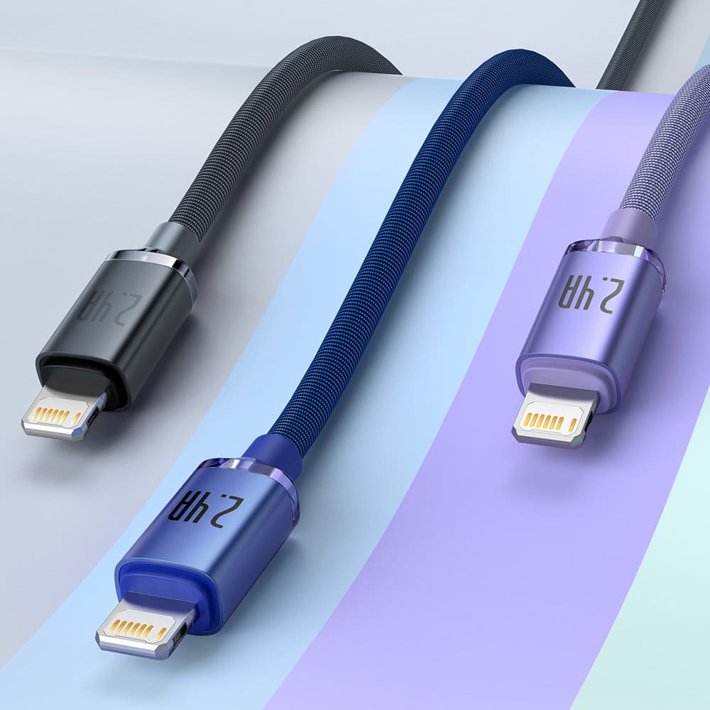 Baseus Crystal Shine Series cable USB cable for fast charging and data transfer USB Type A - Lightning 2.4A 2m purple (CAJY000105) - Image 9