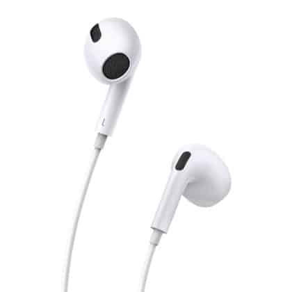 Λευκά ενσύρματα ακουστικά in-ear Baseus Encok C17 με βύσμα USB-C και μικρόφωνο