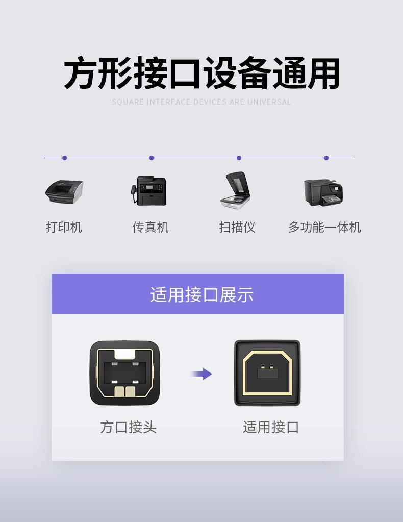 Ugreen USB Type B printer cable (male) - USB 2.0 (male) 480 Mbps 1 m black (US135 20846) - Image 6