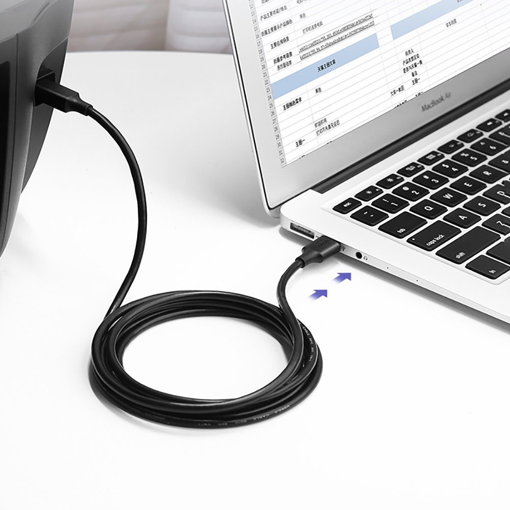 Ugreen USB Type B printer cable (male) - USB 2.0 (male) 480 Mbps 1 m black (US135 20846) - Image 3