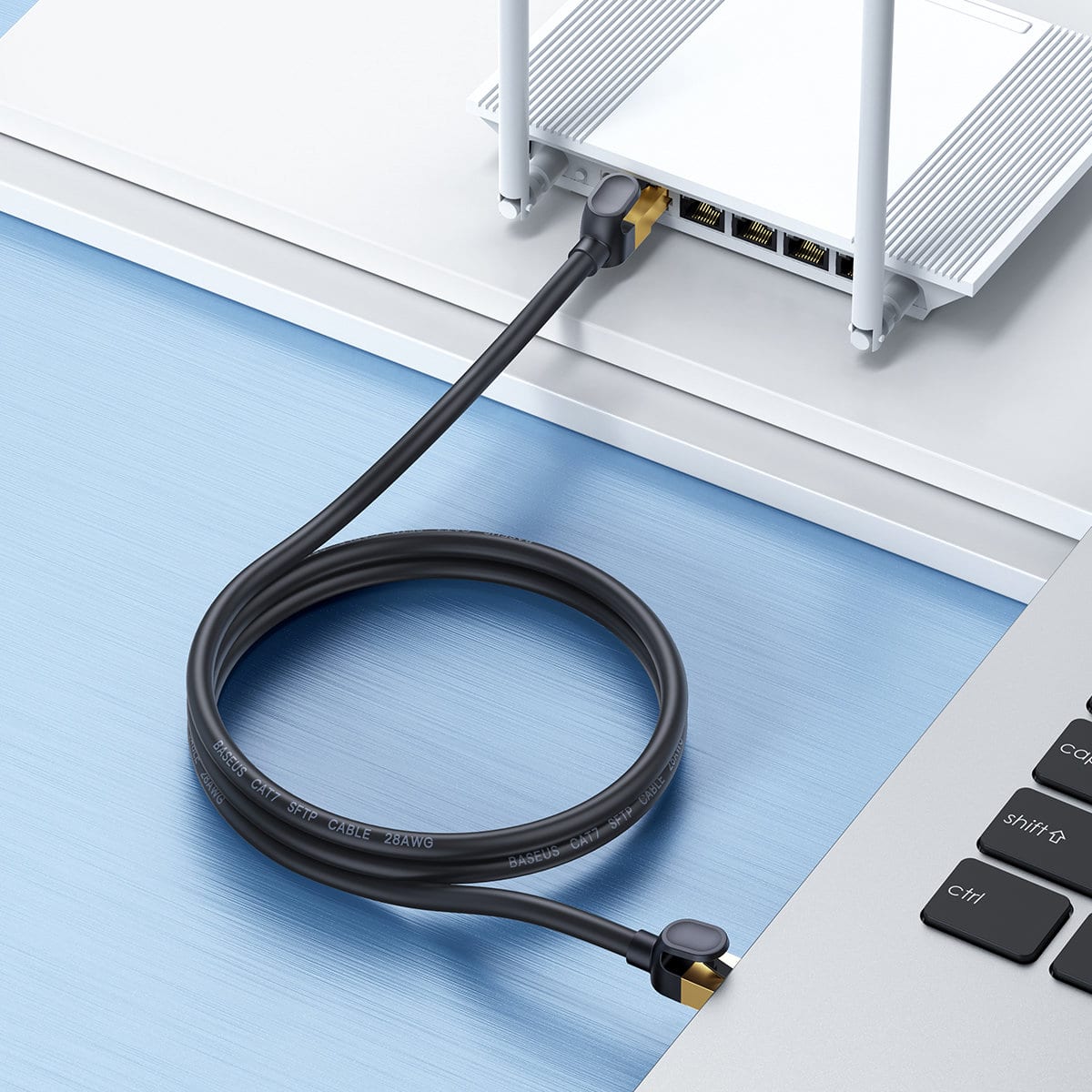 Baseus Speed Seven High Speed RJ45 Network Καλώδιο 10Gbps 1m Μαύρο (WKJS010101) - Image 11