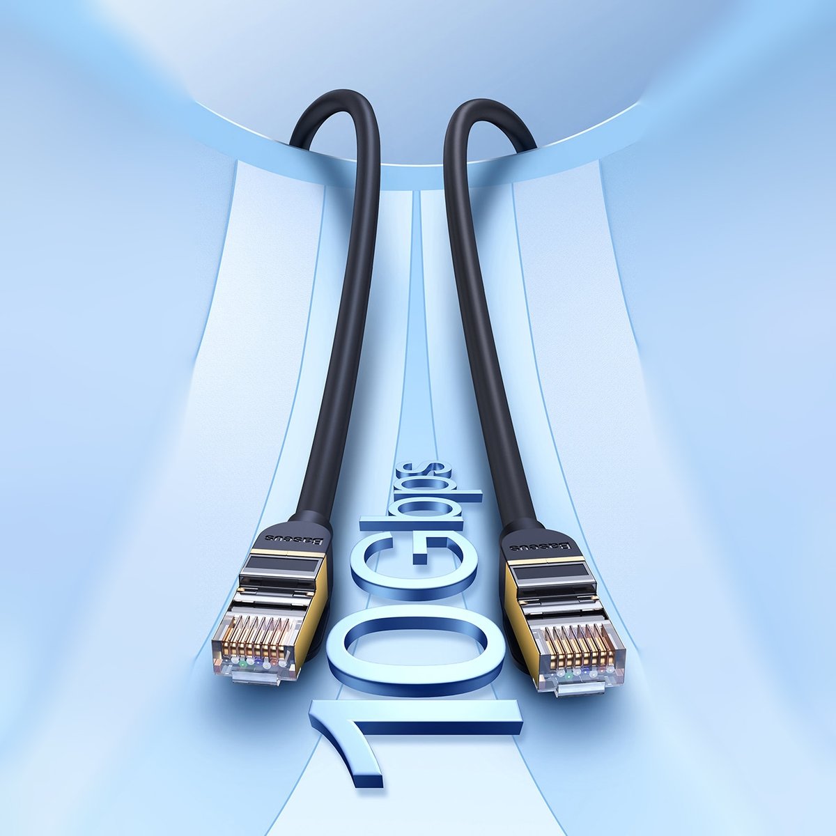 Baseus Speed Seven High Speed RJ45 Network Καλώδιο 10Gbps 1m Μαύρο (WKJS010101) - Image 12
