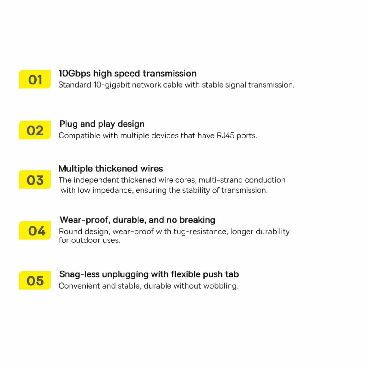 Baseus Speed Seven High Speed RJ45 Network Καλώδιο 10Gbps 1m Μαύρο (WKJS010101) - Image 21