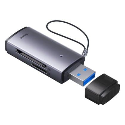 Baseus Lite Series adapter SD / TF USB card reader Γκρί (WKQX060013)
