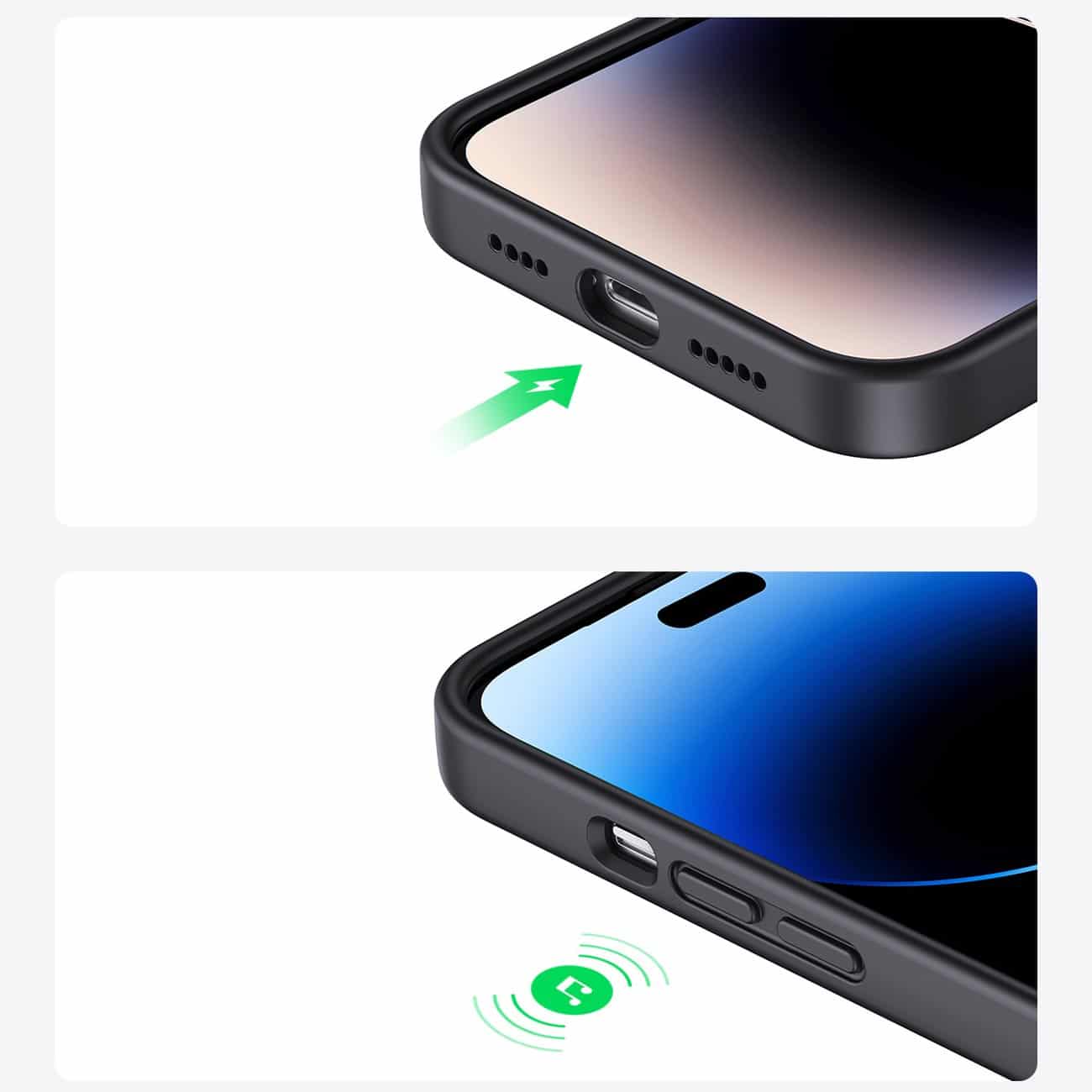 Ugreen Silky Silicone Protective Case - Apple iPhone 14 Pro - Μαύρο - Image 6
