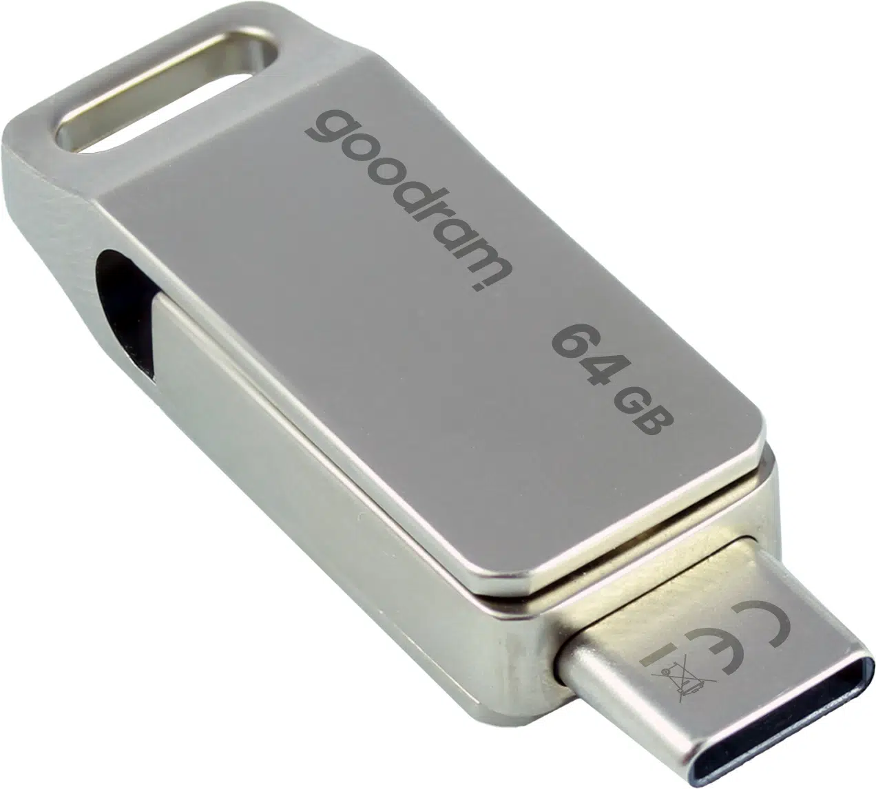 GoodRAM Flash Drive ODA3 64GB USB 3.2 OTG/USB C, Ασημί (ODA3-0640S0R11) - Image 2