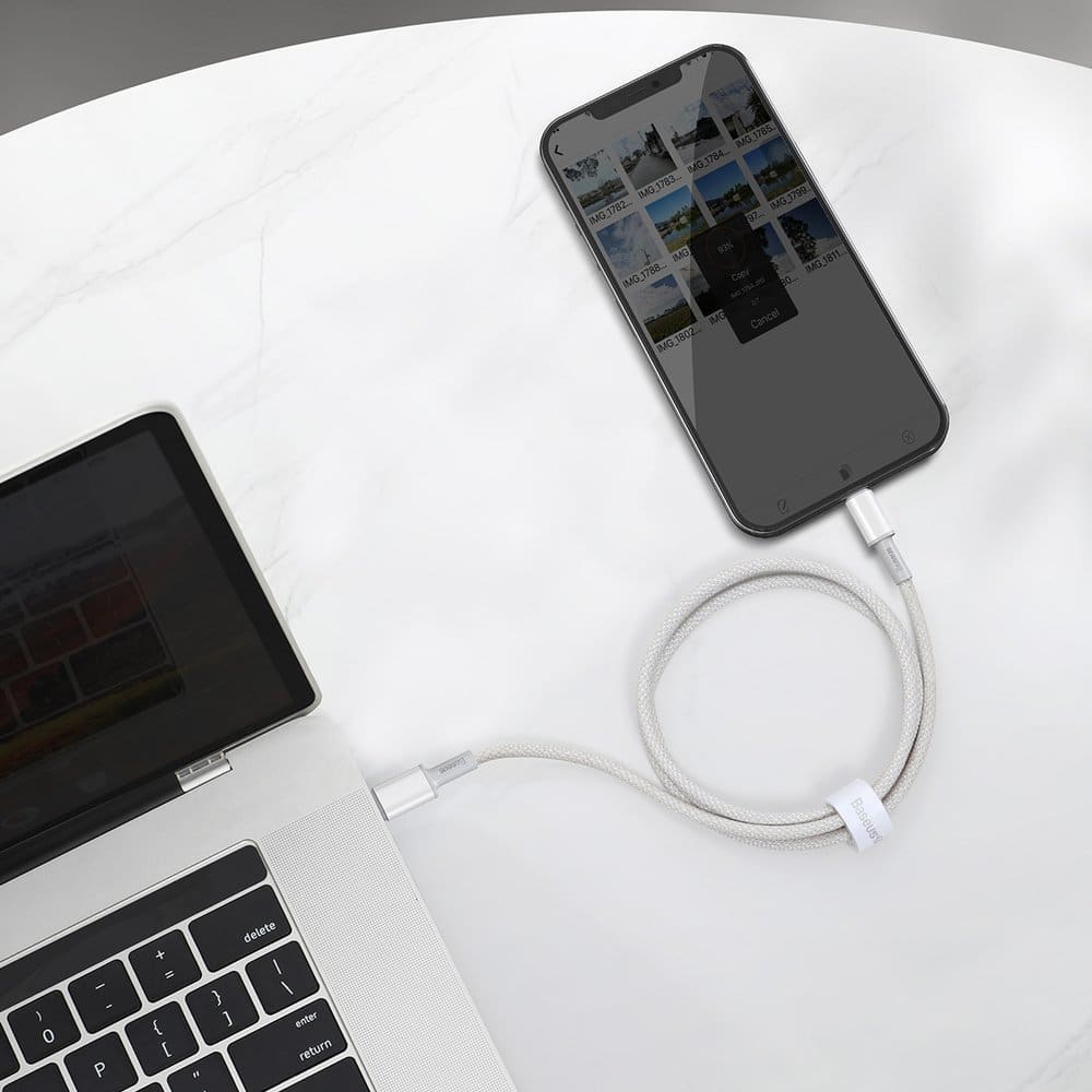 Baseus USB Type C cable - Lightning Fast Charging Power Delivery 20 W 2 m white (CATLGD-A02) - Image 8