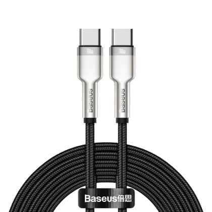 Baseus Cafule Series Metal Data USB Type C - USB Typ C Καλώδιο Power Delivery 100 W (20 V / 5 A) 2 m black (CATJK-D01)