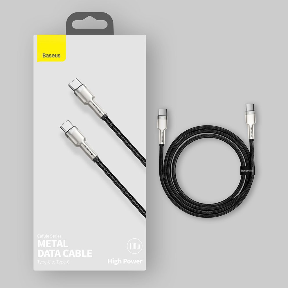 Baseus Cafule Series Metal Data USB Type C - USB Typ C Καλώδιο Power Delivery 100 W (20 V / 5 A) 2 m black (CATJK-D01) - Image 15