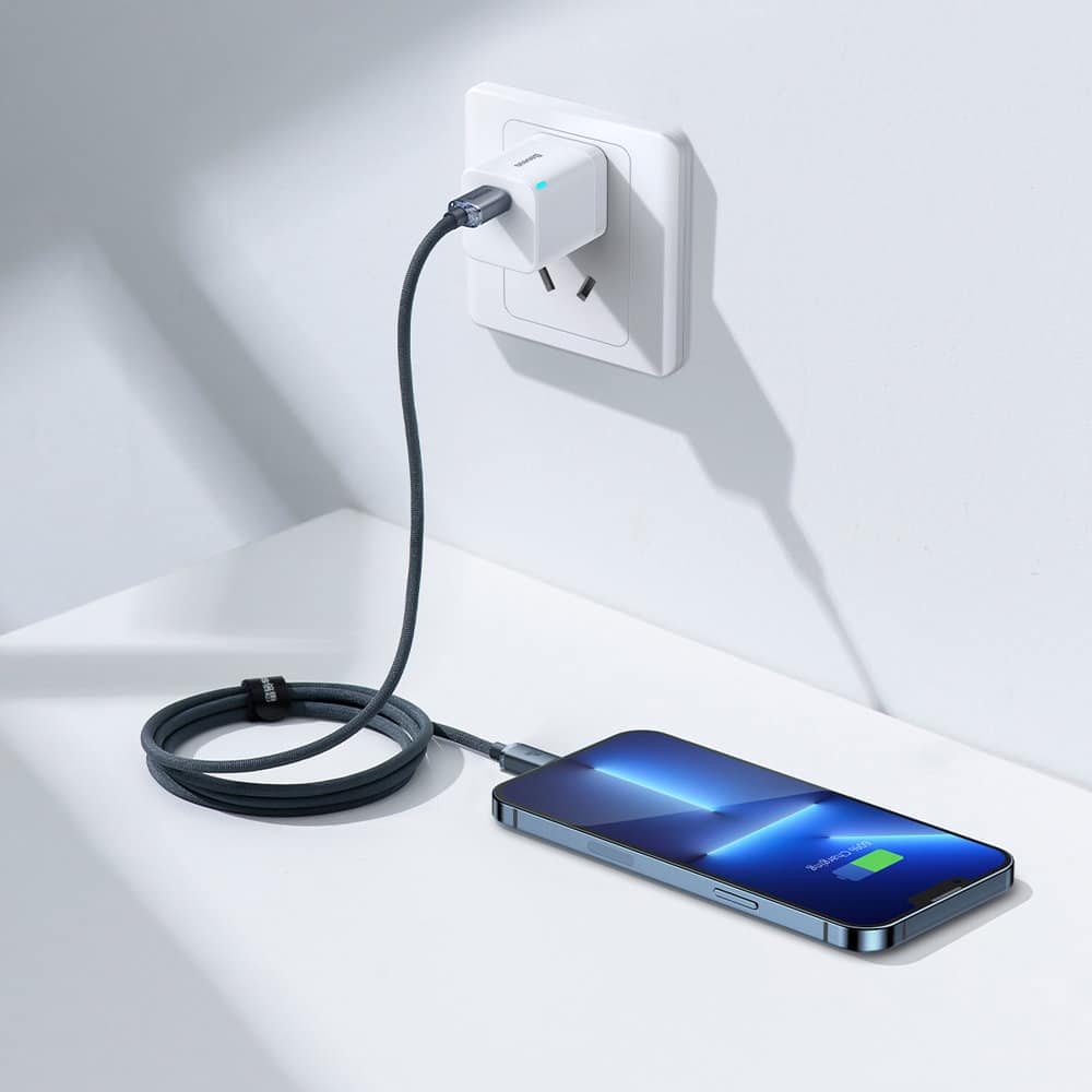 Baseus crystal shine series fast charging data cable USB Type C to Lightning 20W 1.2m black (CAJY000201) - Image 10