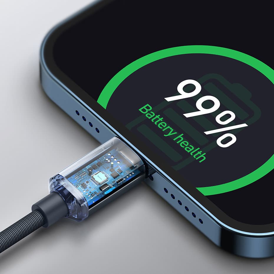 Baseus crystal shine series fast charging data cable USB Type C to Lightning 20W 1.2m black (CAJY000201) - Image 14
