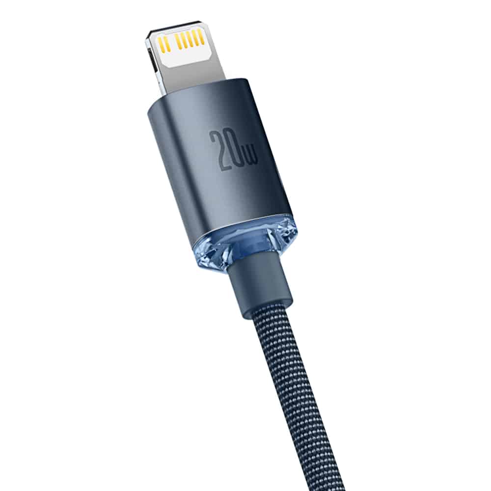 Baseus crystal shine series fast charging data cable USB Type C to Lightning 20W 1.2m black (CAJY000201) - Image 3