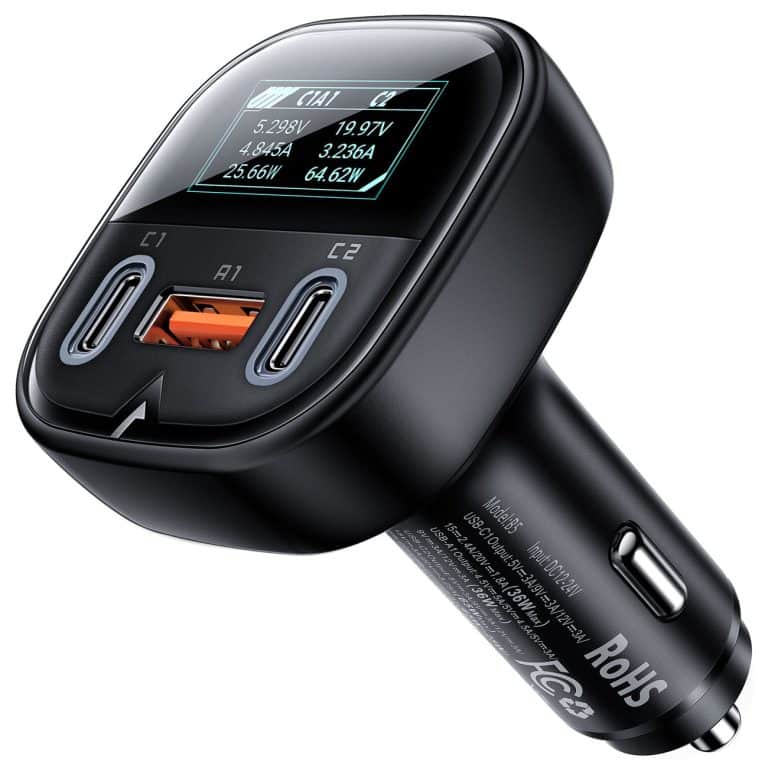 Φορτιστής αυτοκινήτου Acefast 101W με δύο θύρες USB-C και μία USB-A