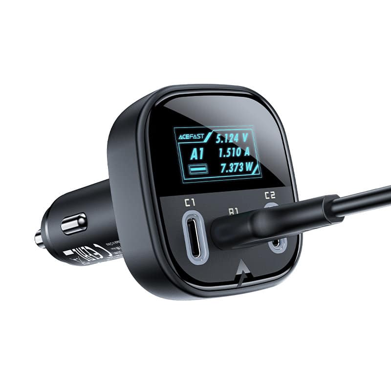 Acefast car charger 101W 2x USB Type C / USB, PPS, Power Delivery, Quick Charge 4.0, AFC, FCP Μαύρο (B5) - Image 6