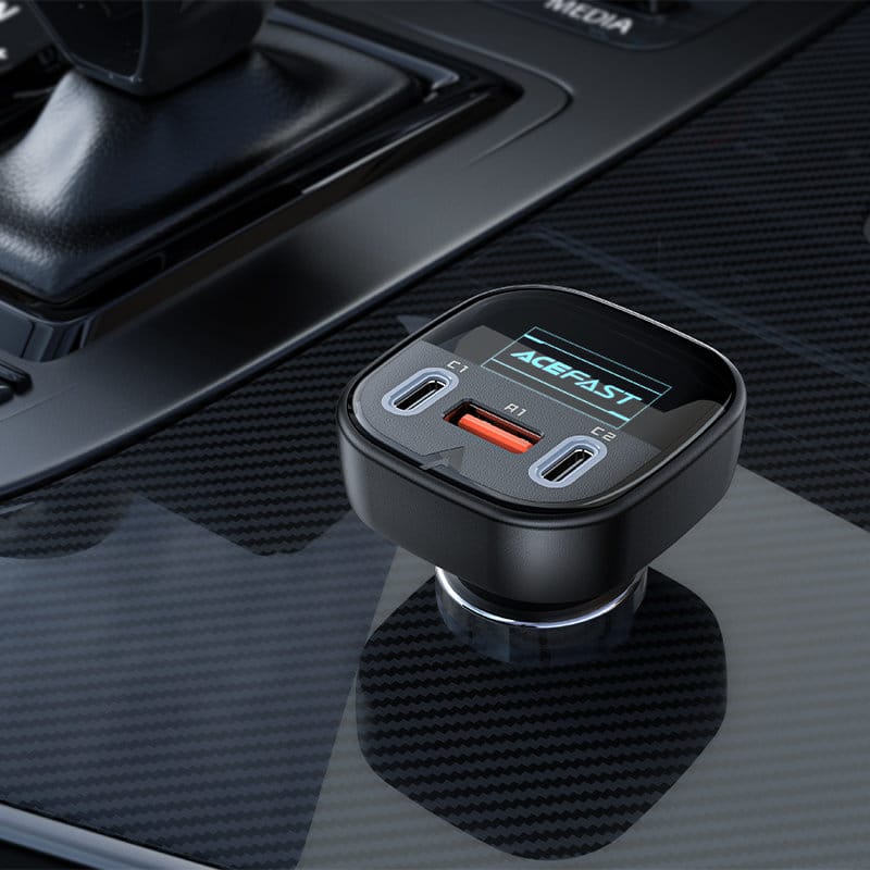 Acefast car charger 101W 2x USB Type C / USB, PPS, Power Delivery, Quick Charge 4.0, AFC, FCP Μαύρο (B5) - Image 7