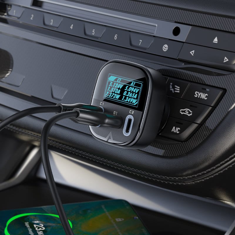 Acefast car charger 101W 2x USB Type C / USB, PPS, Power Delivery, Quick Charge 4.0, AFC, FCP Μαύρο (B5) - Image 8