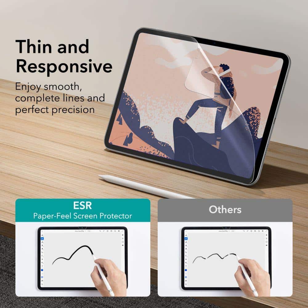 PROTECTIVE FILM ESR PAPER FEEL 2-PACK IPAD 10.9 2022 MATTE CLEAR - Image 5