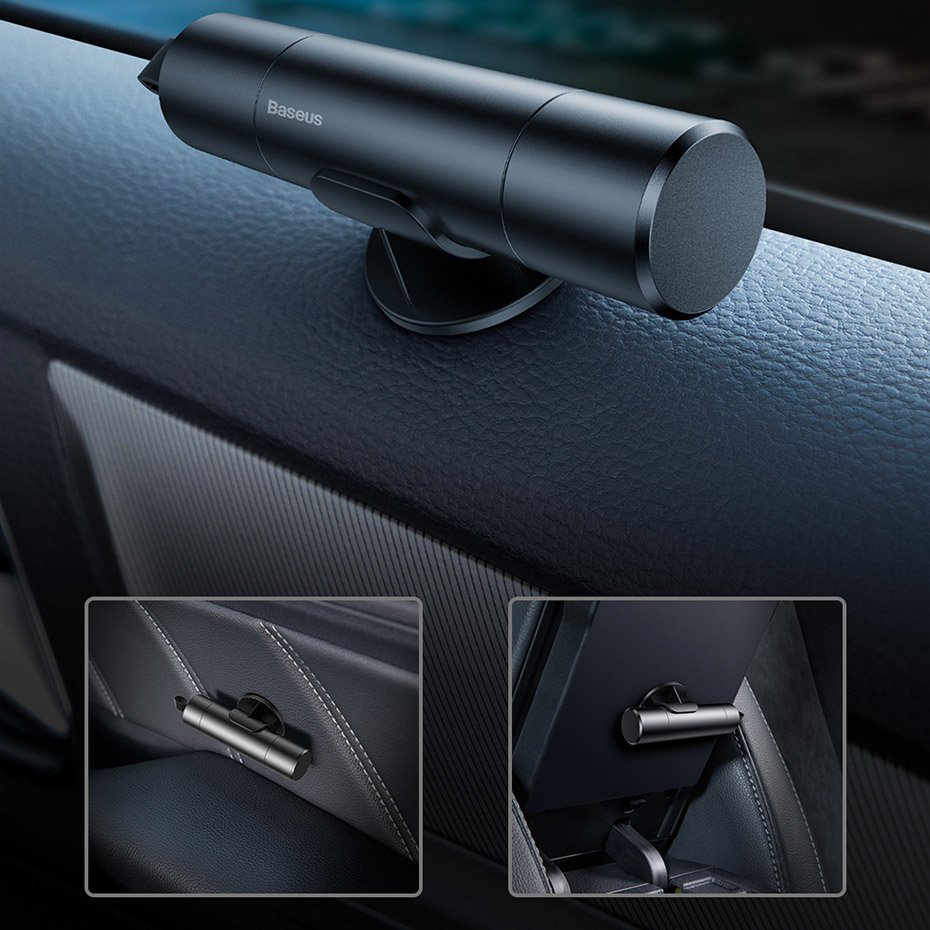 Baseus Sharp Tool Safety Hammer (Window-breaking+Safety belt cutting) Dark gray (CRSFH-0G) - Image 18