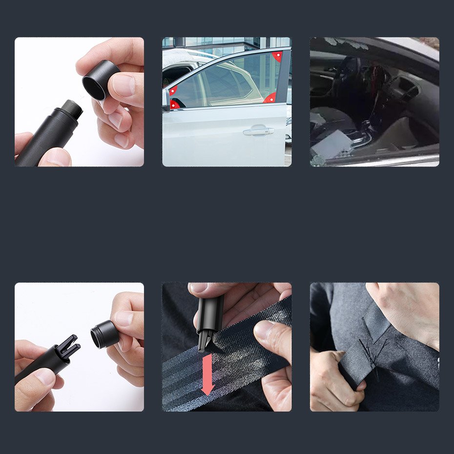 Baseus Sharp Tool Safety Hammer (Window-breaking+Safety belt cutting) Dark gray (CRSFH-0G) - Image 19