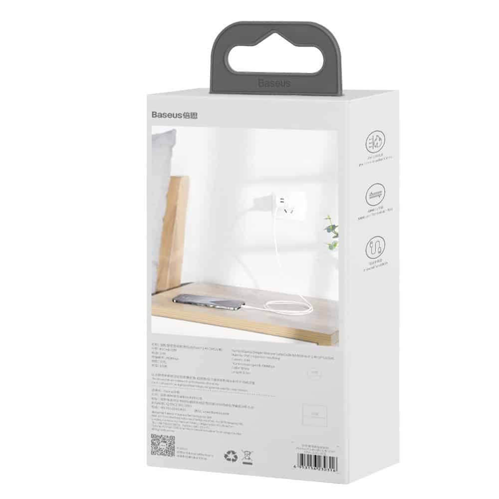 Baseus 2x USB cable - Lightning fast charging Power Delivery 1.5 m (Λεύκο) (TZCALZJ-02) - Image 11
