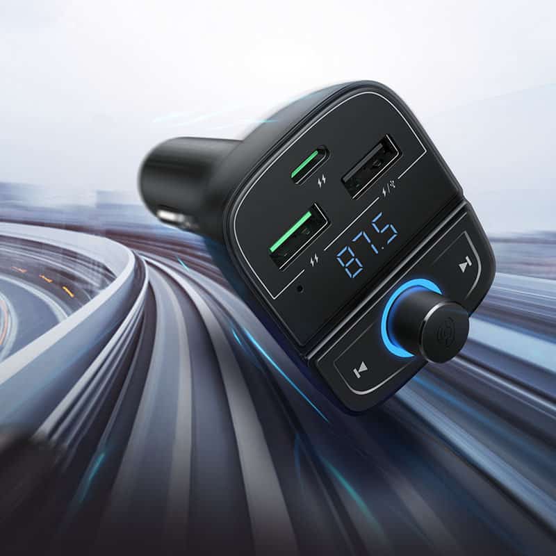 Ugreen FM Transmitter Bluetooth 5.0 MP3 car charger 3x USB TF micro SD 4.8 A black (CD229) - Image 2
