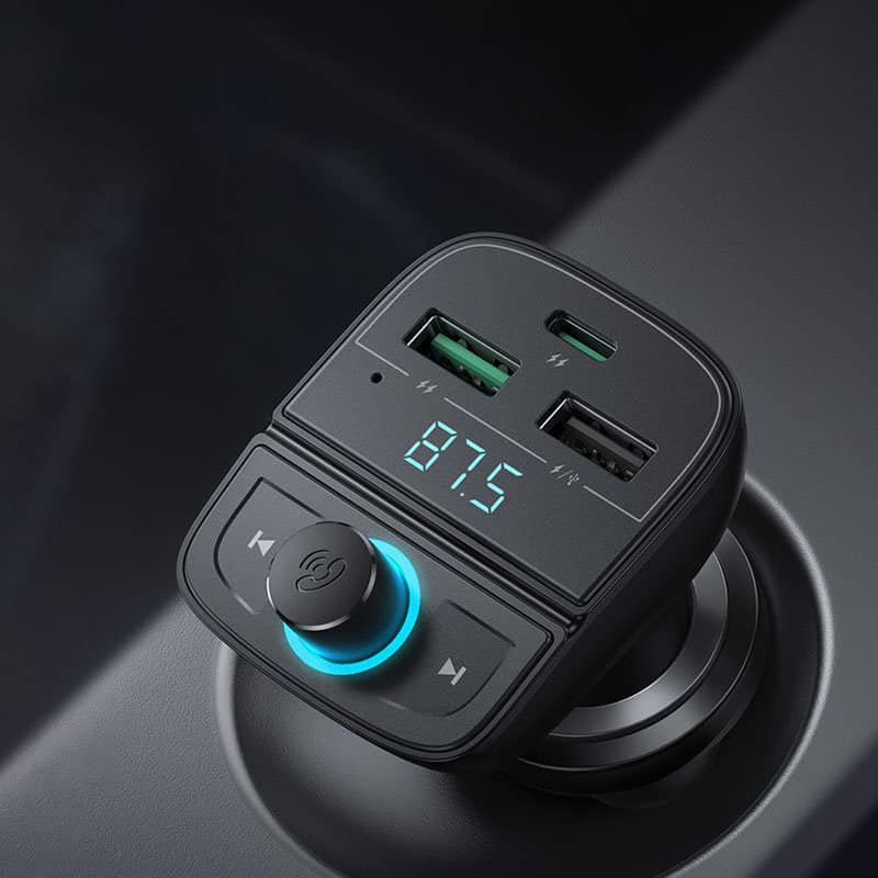 Ugreen FM Transmitter Bluetooth 5.0 MP3 car charger 3x USB TF micro SD 4.8 A black (CD229) - Image 3