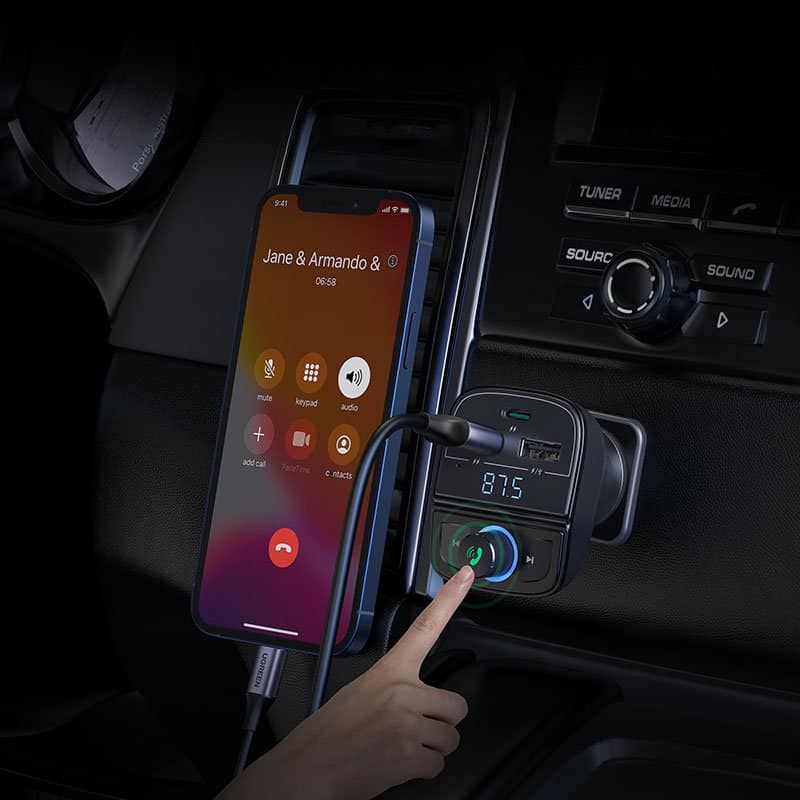 Ugreen FM Transmitter Bluetooth 5.0 MP3 car charger 3x USB TF micro SD 4.8 A black (CD229) - Image 6