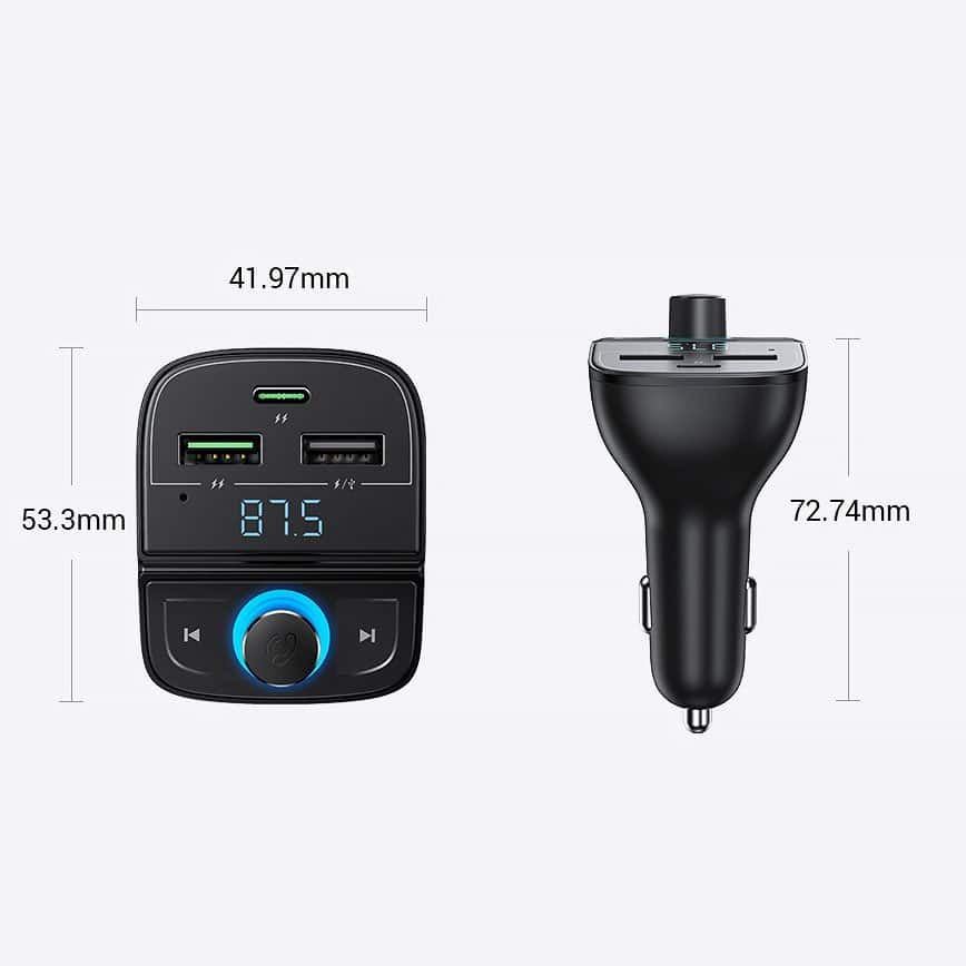 Ugreen FM Transmitter Bluetooth 5.0 MP3 car charger 3x USB TF micro SD 4.8 A black (CD229) - Image 9