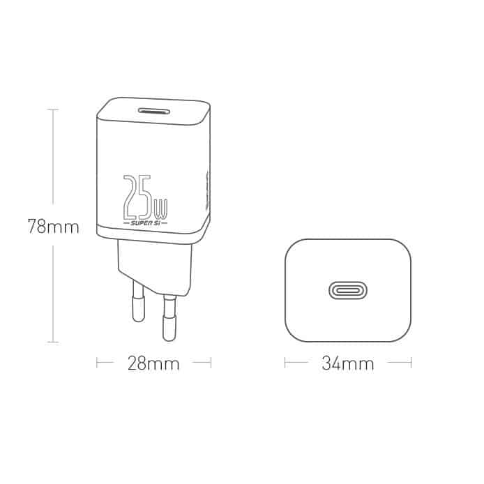 Baseus Super Si 1C fast wall charger USB Type C 25W Power Delivery Quick Charge white (CCSP020102) - Image 21