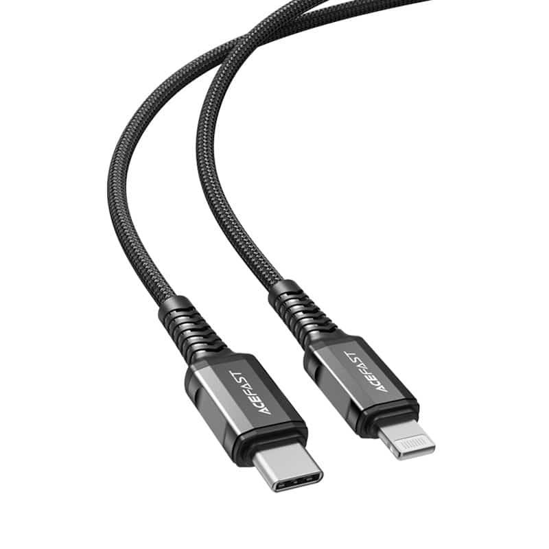 Acefast cable MFI USB Type C - Lightning 1.2m, 30W, 3A black (C1-01 black) - Image 2