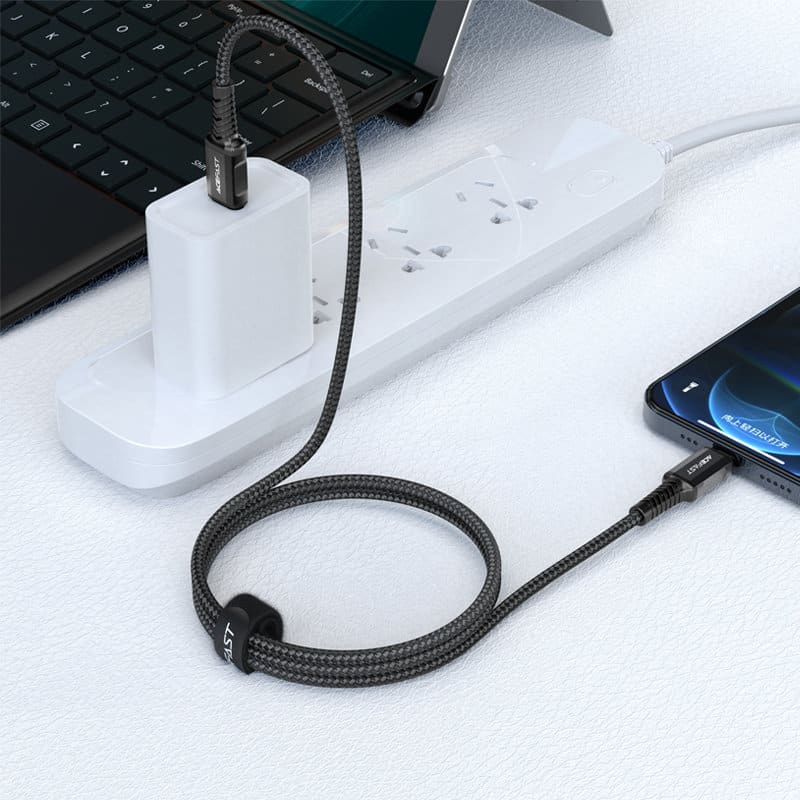 Acefast cable MFI USB Type C - Lightning 1.2m, 30W, 3A black (C1-01 black) - Image 4