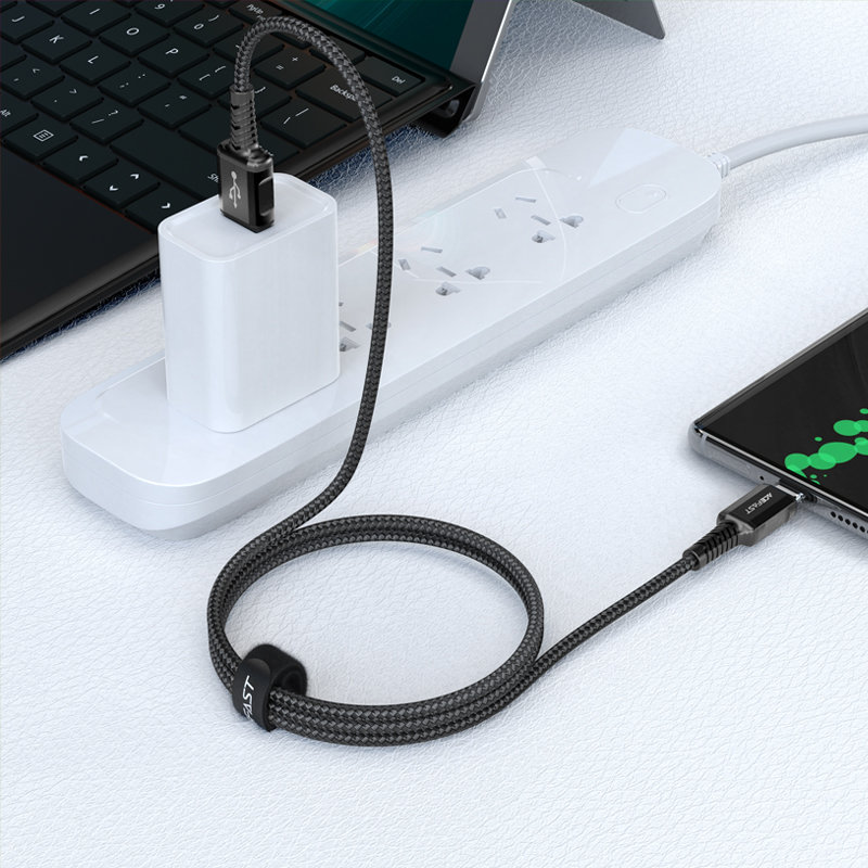 Acefast USB cable - USB Type C 1.2m, 3A Μαύρο (C1-04 Μαύρο) - Image 4