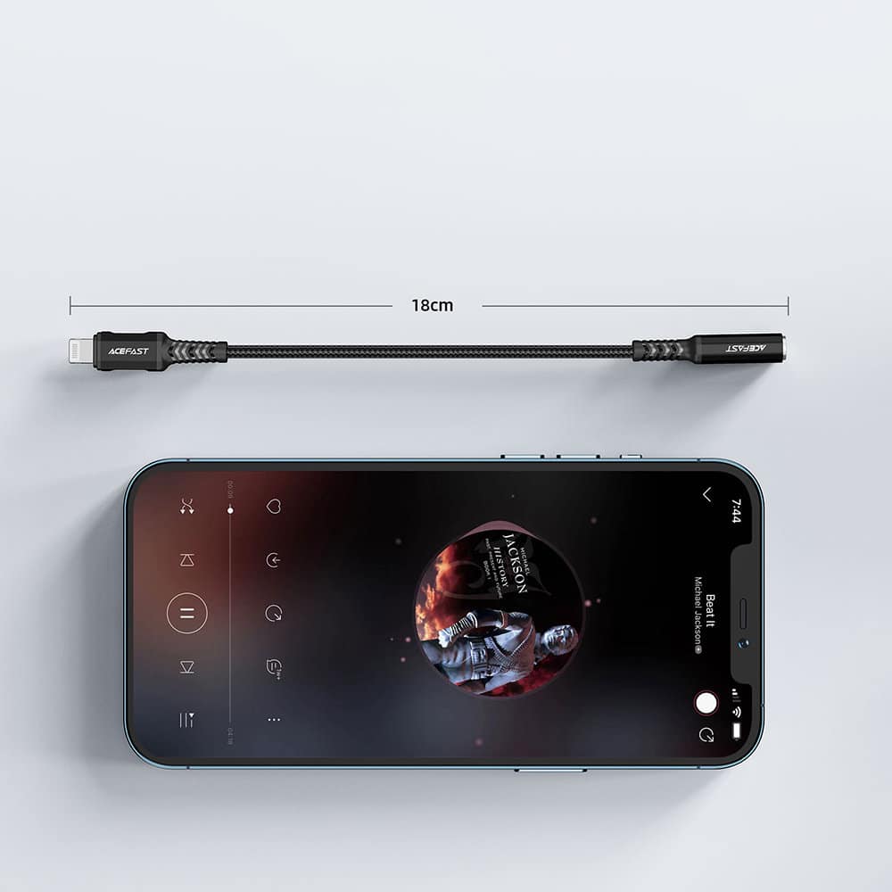 Acefast audio cable MFI Lightning - 3.5mm mini jack (female) 18cm, AUX Μαύρο (C1-05 Μαύρο) - Image 13