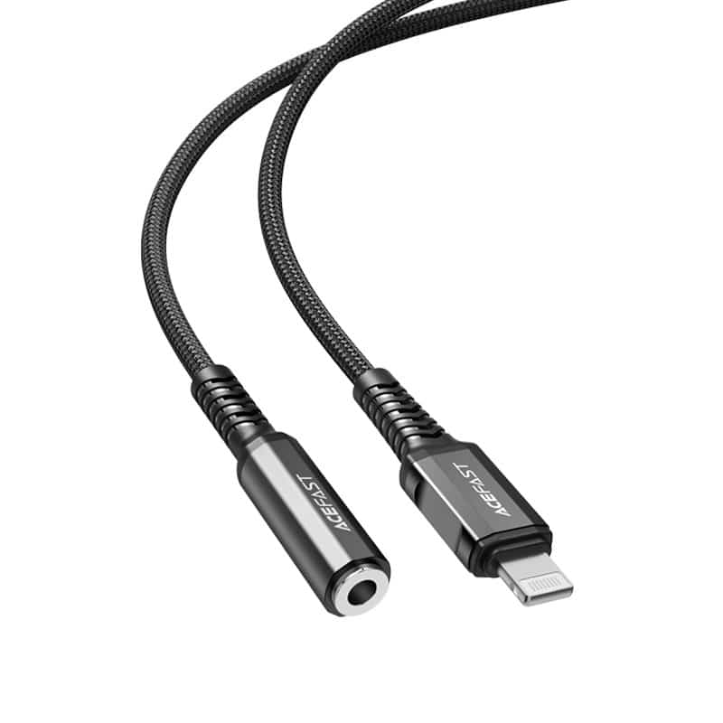 Acefast audio cable MFI Lightning - 3.5mm mini jack (female) 18cm, AUX Μαύρο (C1-05 Μαύρο) - Image 2