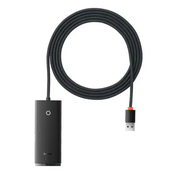 Baseus Lite Series HUB 4-Port (USB-A to 4xUSB-A 3.0) 2m Μαύρο (WKQX030201)