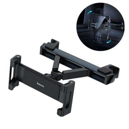 Μαύρη βάση αυτοκινήτου Baseus JoyRide Pro για προσκέφαλο με τηλέφωνο ή tablet τοποθετημένο