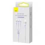 Baseus StarSpeed 3in1 cable USB-A - Micro-USB / Lightning / USB-C 3.5A 1.2m purple - Image 5