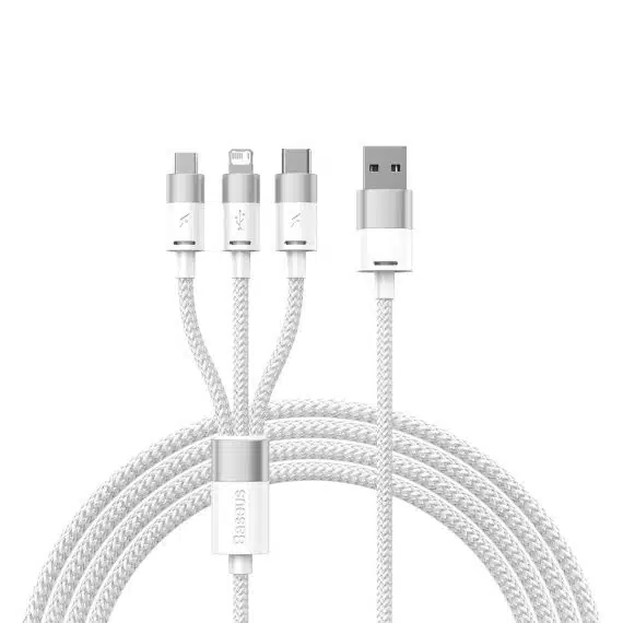 Baseus StarSpeed ​​3in1 cable USB-A - Micro-USB / Lightning / USB-C 3.5A 1.2m white
