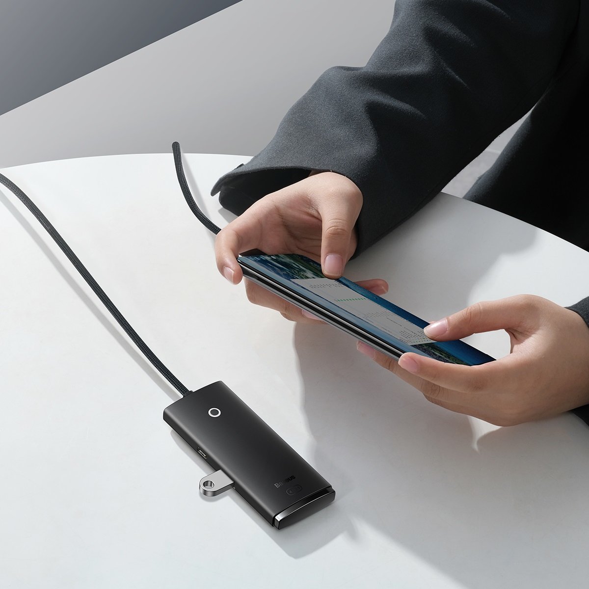 Baseus Lite Series HUB adapter USB-A to 4xUSB-A 3.0 5Gb / s Μαύρο (WKQX030101) - Image 8