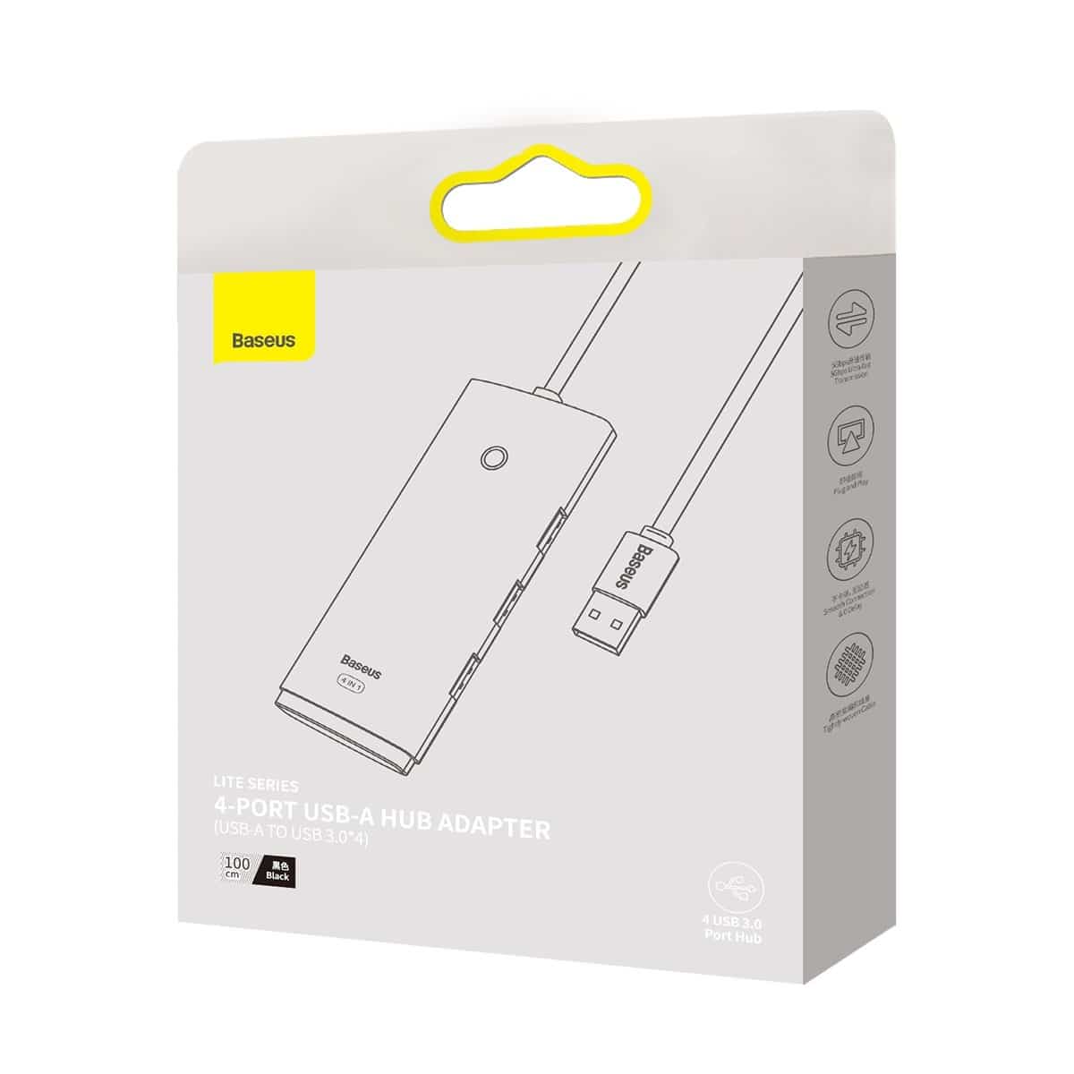 Baseus Lite Series HUB adapter USB-A to 4xUSB-A 3.0 5Gb / s Μαύρο (WKQX030101) - Image 5