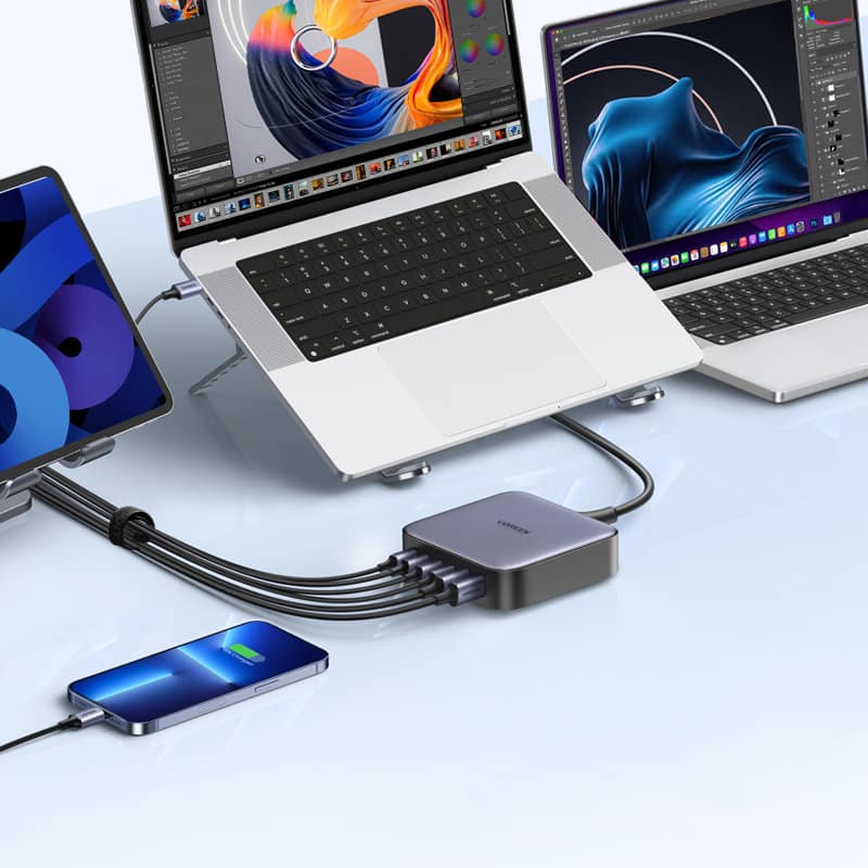 Ugreen 200W PPS multi-port charger 4 x USB Type C / 2 x USB-A gray (CD271) - Image 2