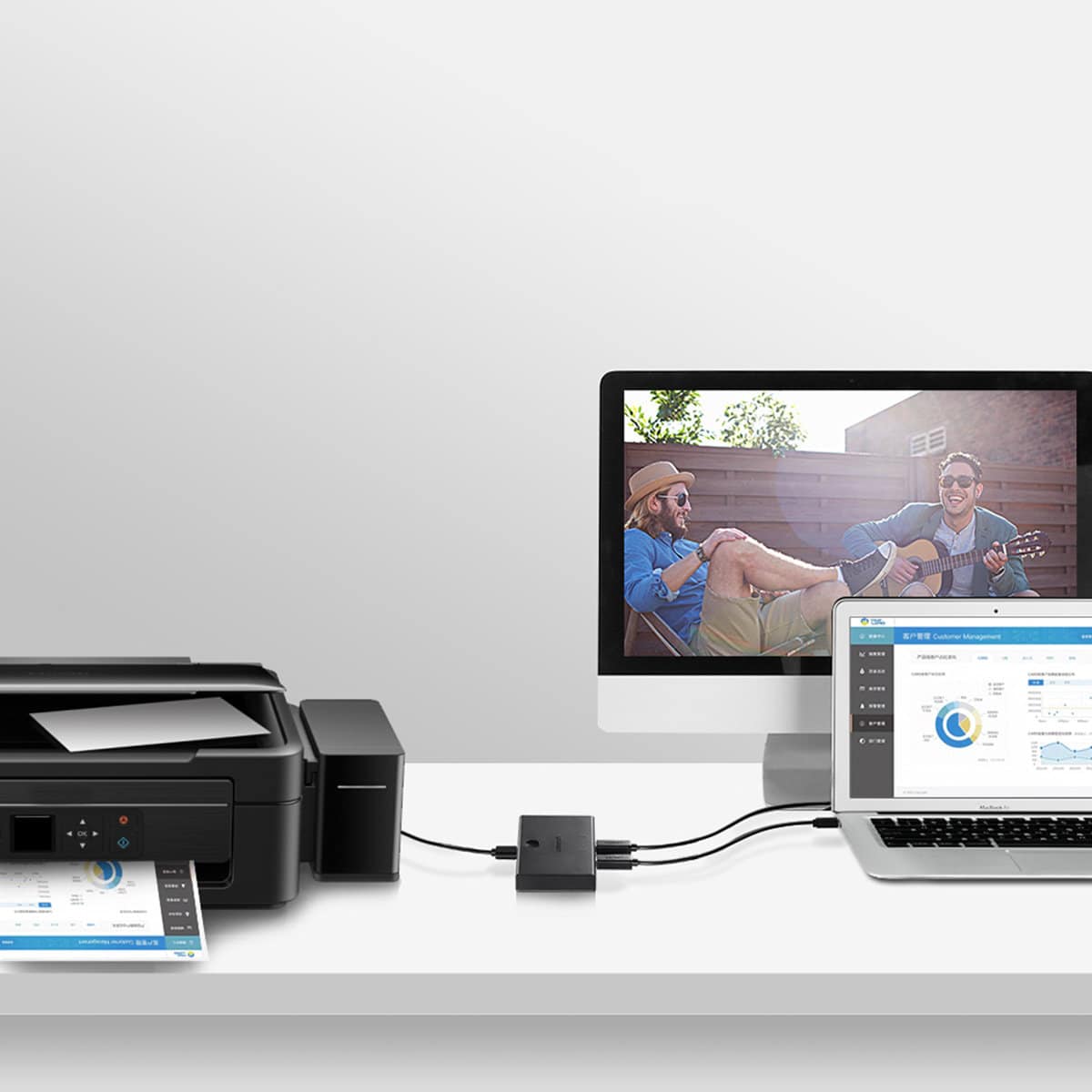 Ugreen switch switch 2xUSB-B - USB-A Μαύρο (30345) - Image 5