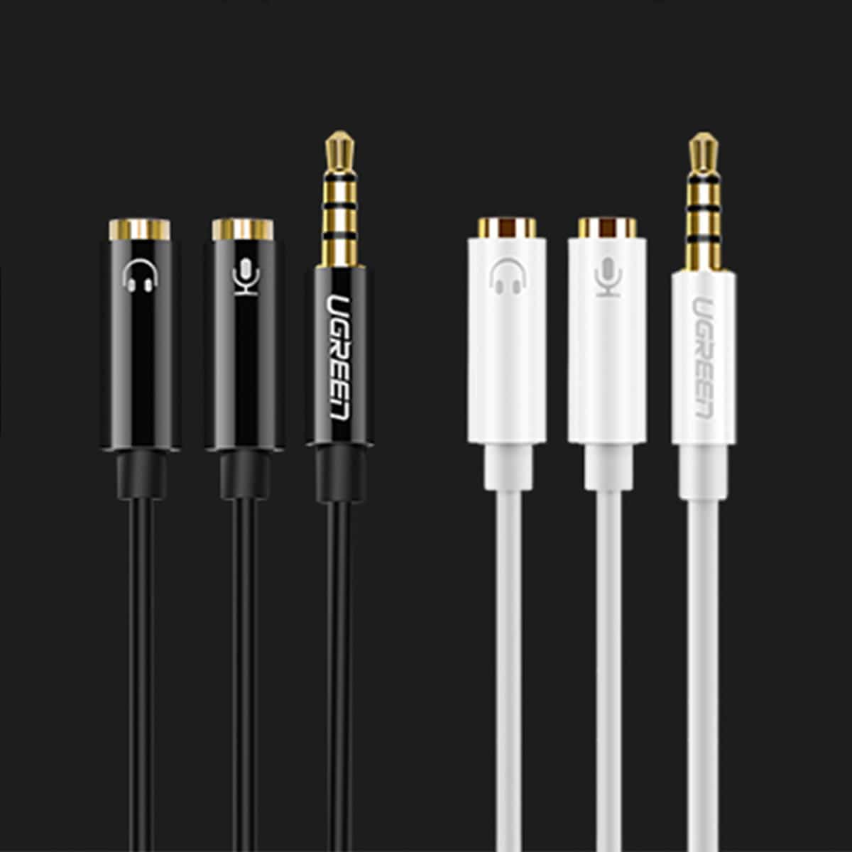 Ugreen cable cable headphone splitter mini jack 3.5 mm - 2 x mini jack 3.5 mm (microphone + stereo output) Μαύρο (AV141) - Image 9