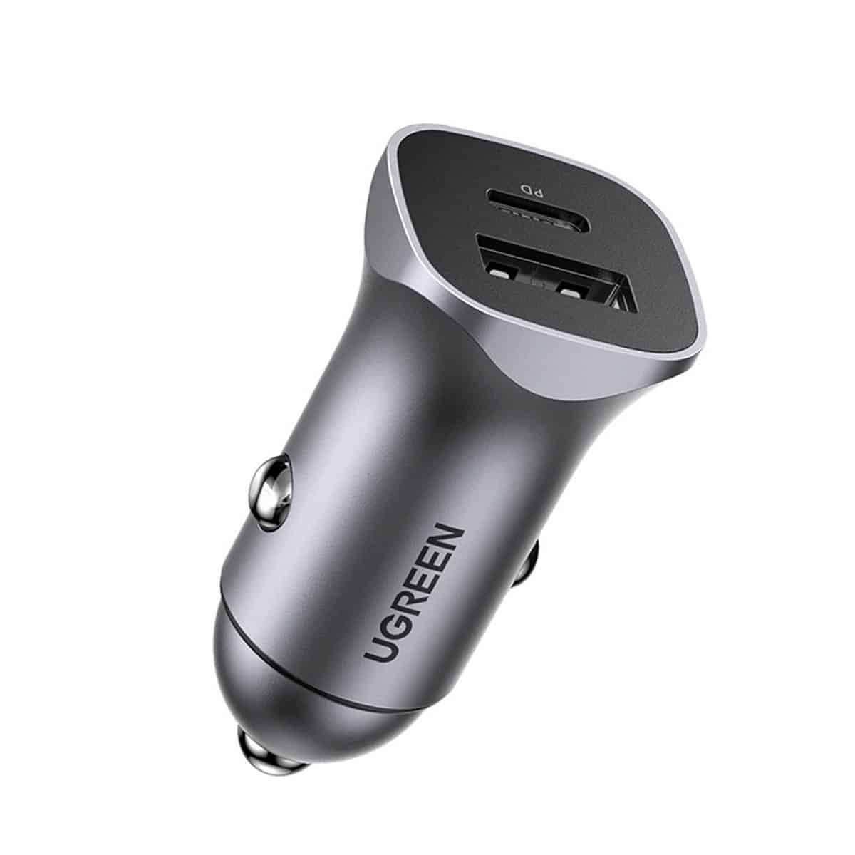 Ugreen fast car charger USB-A / USB-C 30W PD PPS Γκρί (CD130) - Image 7
