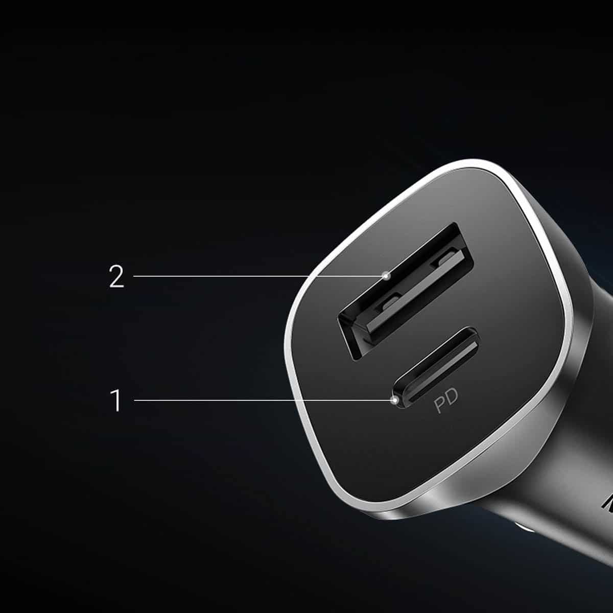 Ugreen fast car charger USB-A / USB-C 30W PD PPS Γκρί (CD130) - Image 11