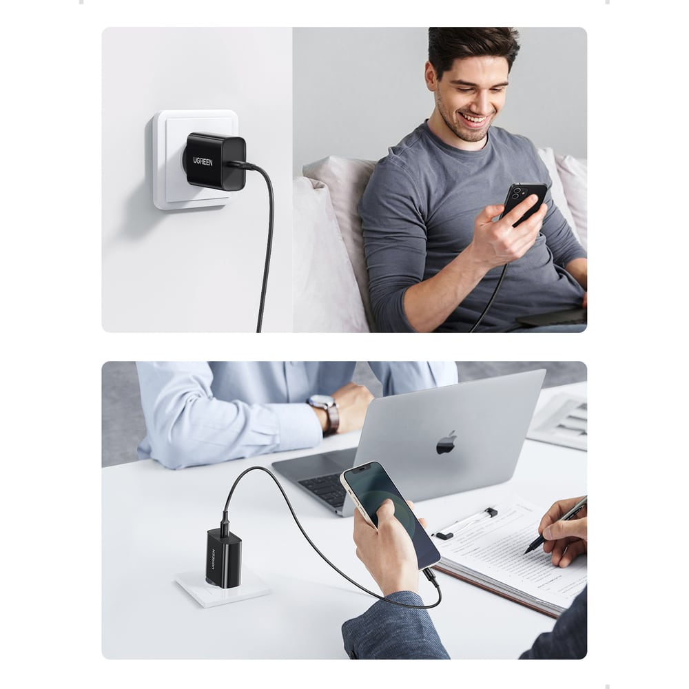 Ugreen USB wall charger Type C 20W Power Delivery Μαύρο (10191) - Image 7
