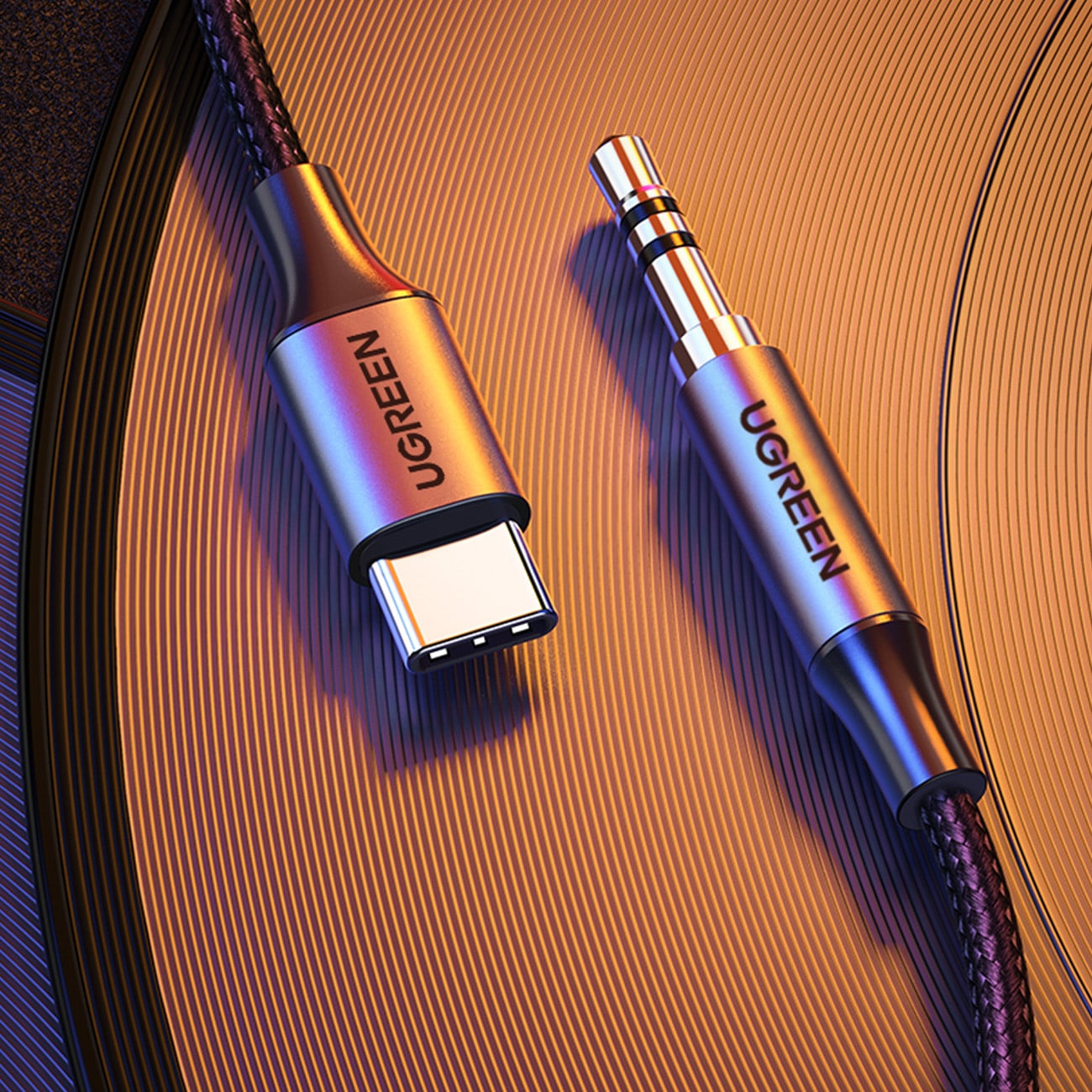 Ugreen cable USB C - mini jack 3.5mm 1m Γκρί (AV143) - Image 13