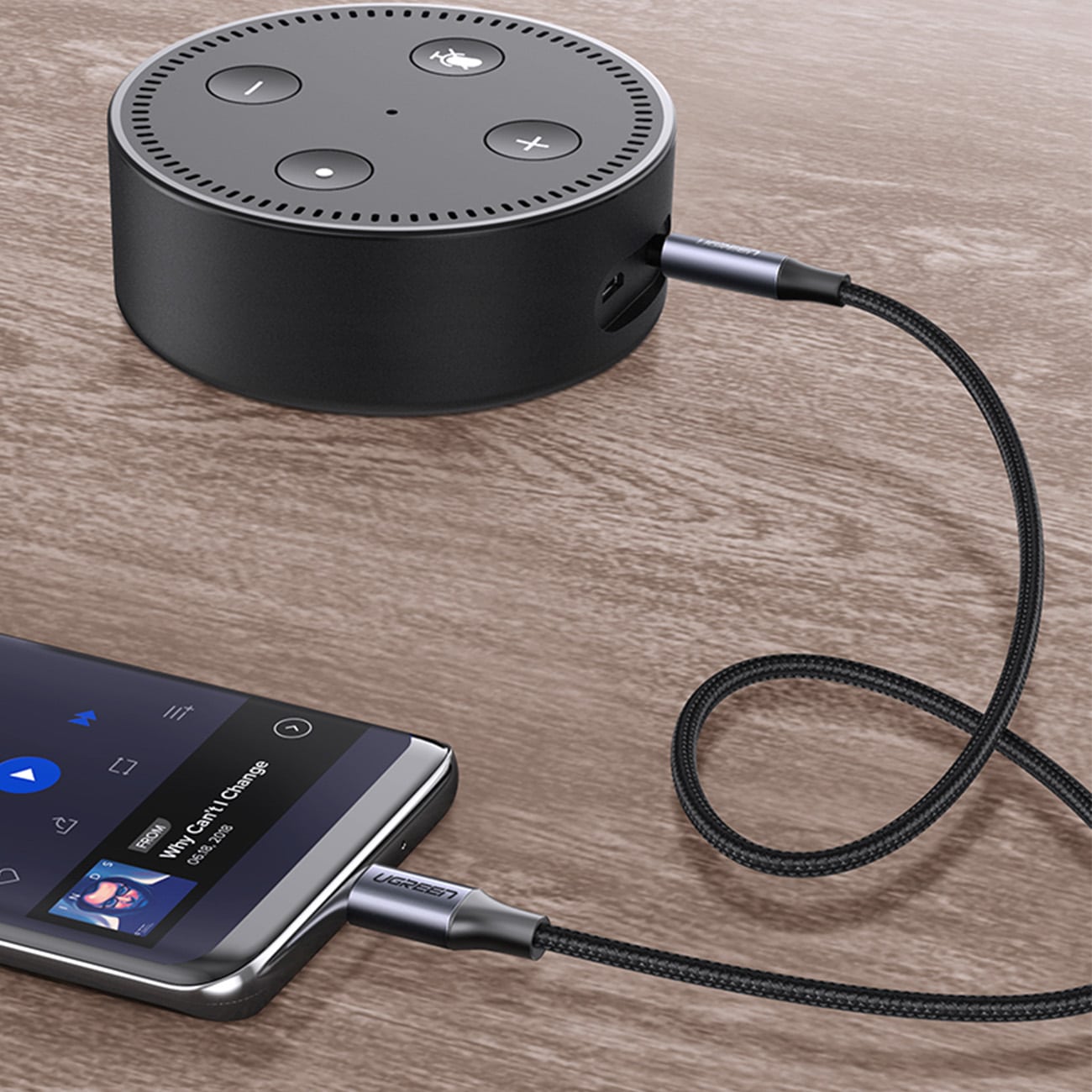 Ugreen cable USB C - mini jack 3.5mm 1m Γκρί (AV143) - Image 3